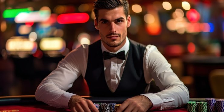 agent303 Relax Gaming live dealer blackjack table with multiple players and professional dealer